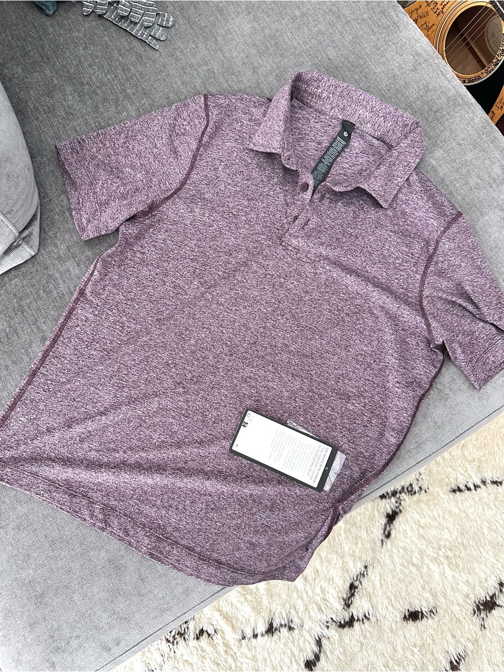 NWT Lululemon Men's Soft Jersey Polo Shirt - Heather Plum